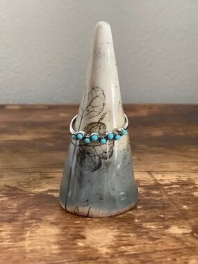 Sundance Catalog “Stepping Stones” turquoise silver ring size 5